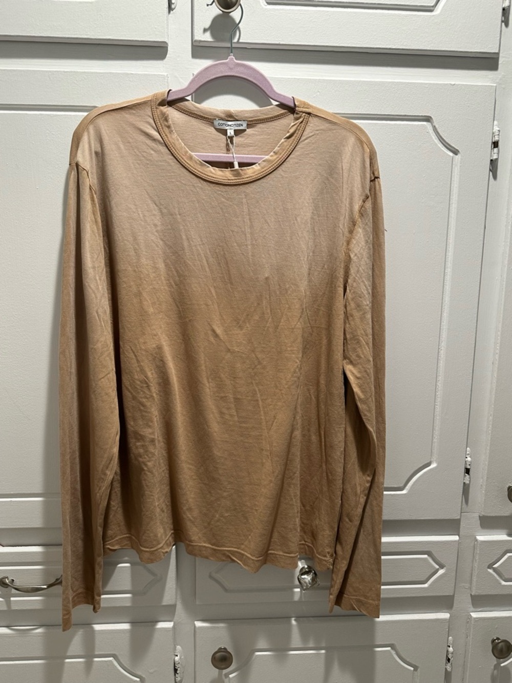 Cotton Citizen  PRINCE LONG SLEEVE SHIRT tan ombre long sleeve shirt